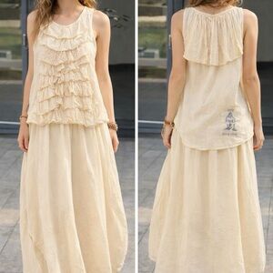 “Clochard de Luxe” Cream Ruffle Top